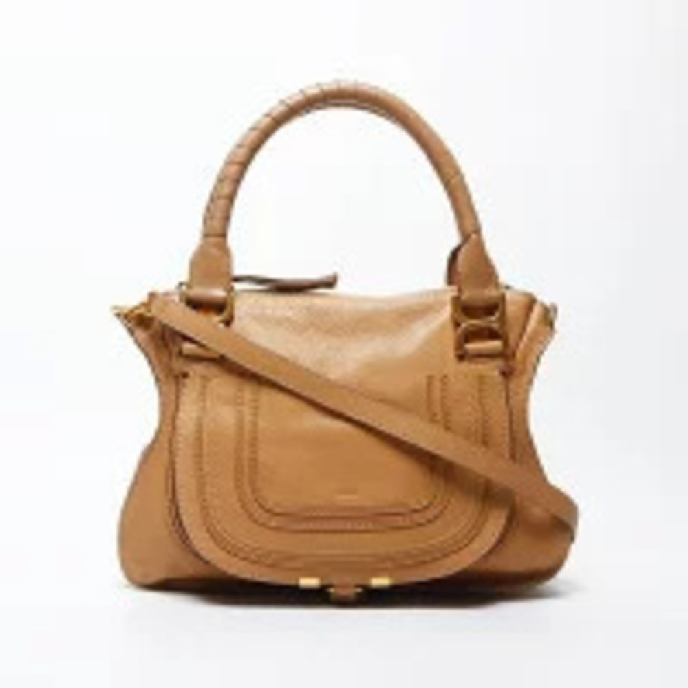 Chloe Marcie Brown Leather Shoulder Bag